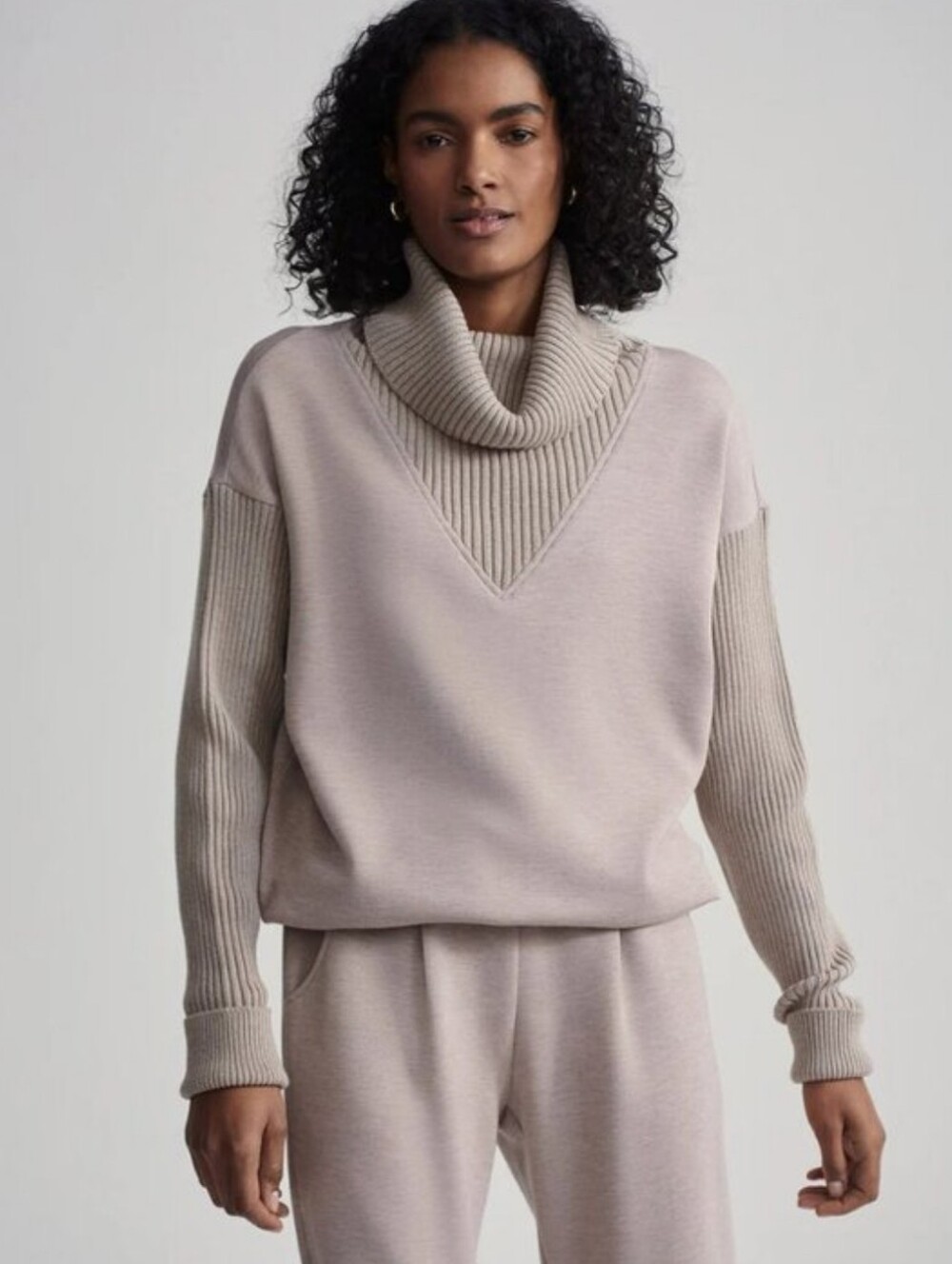 Varley Hannah Cowl Neck Soft Cozy Sweatshirt Sz S